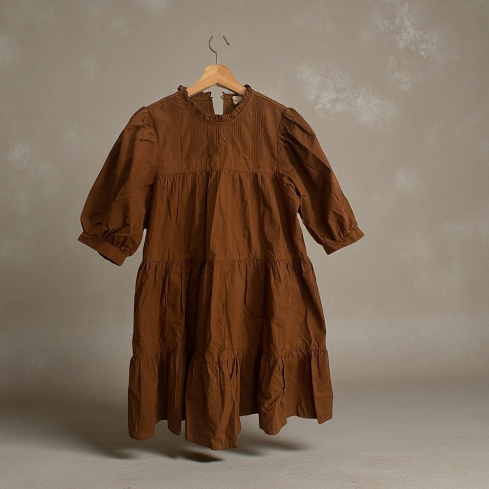 Wellington Factory Harriett Dress Small Babydoll Puff Sleeve Cotton Tiered Dress - Picture 6 of 6